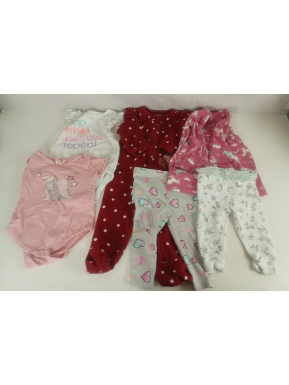 Girl Clothes Size 6-9 Months Mixed Brands Lot Of 6 Pieces (D)